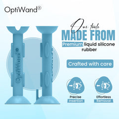 OptiWand detalle de la pinza que sujeta lentes con precisión y seguridad