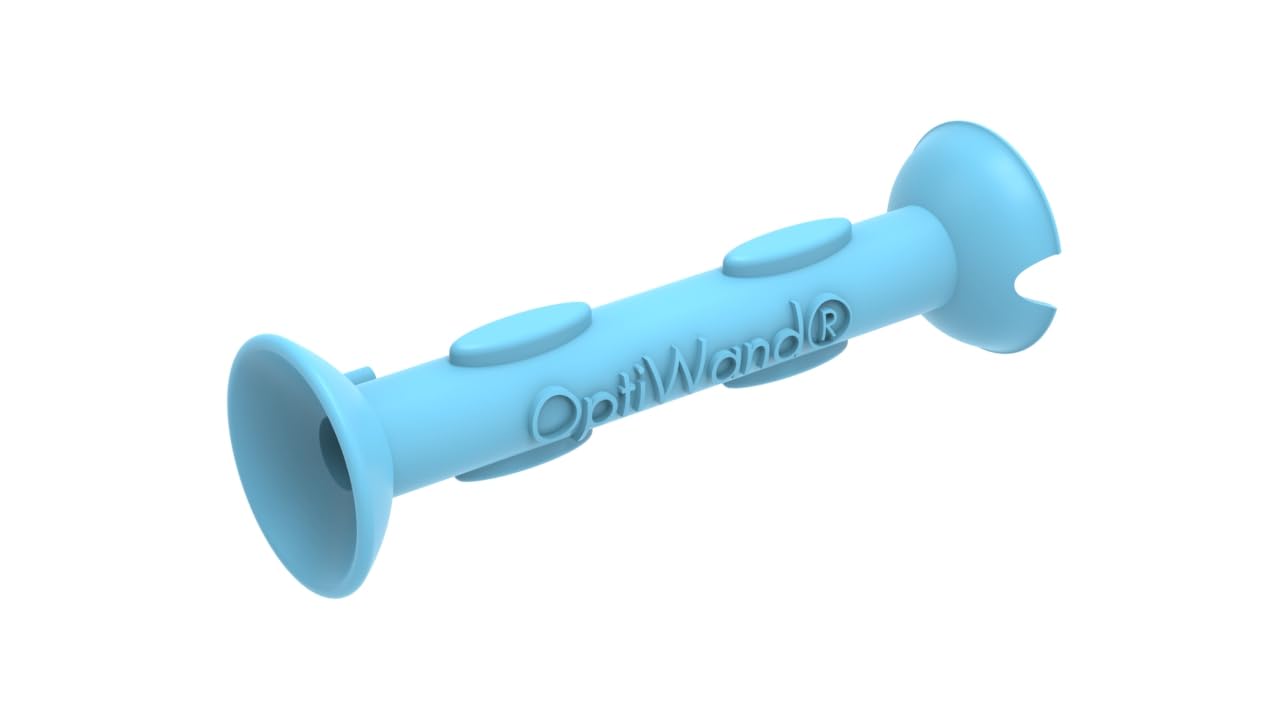 OptiWand frente del empaque mostrando herramienta compacta y portabilidad