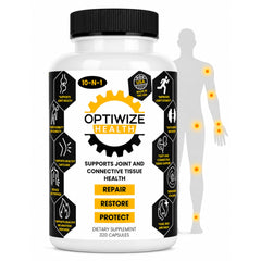 OptiWize vista frontal del empaque mostrando 320 cápsulas y beneficios
