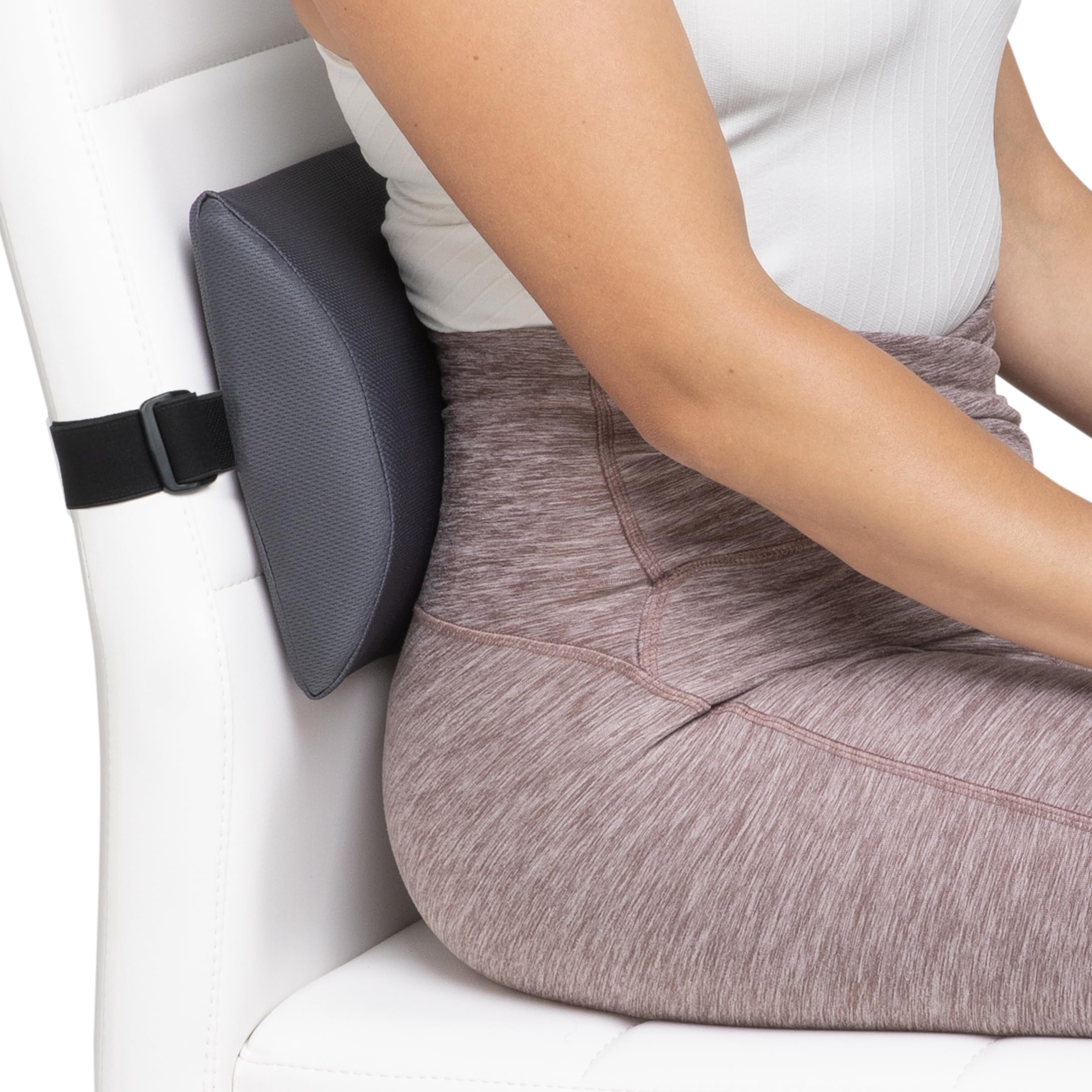 OPTP soporte instalado en silla de oficina para mejor postura