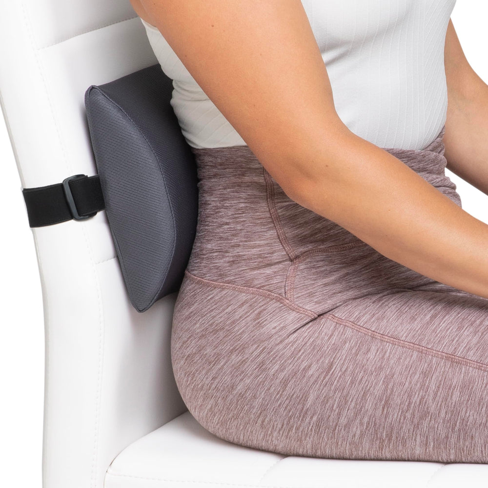 OPTP soporte instalado en silla de oficina para mejor postura