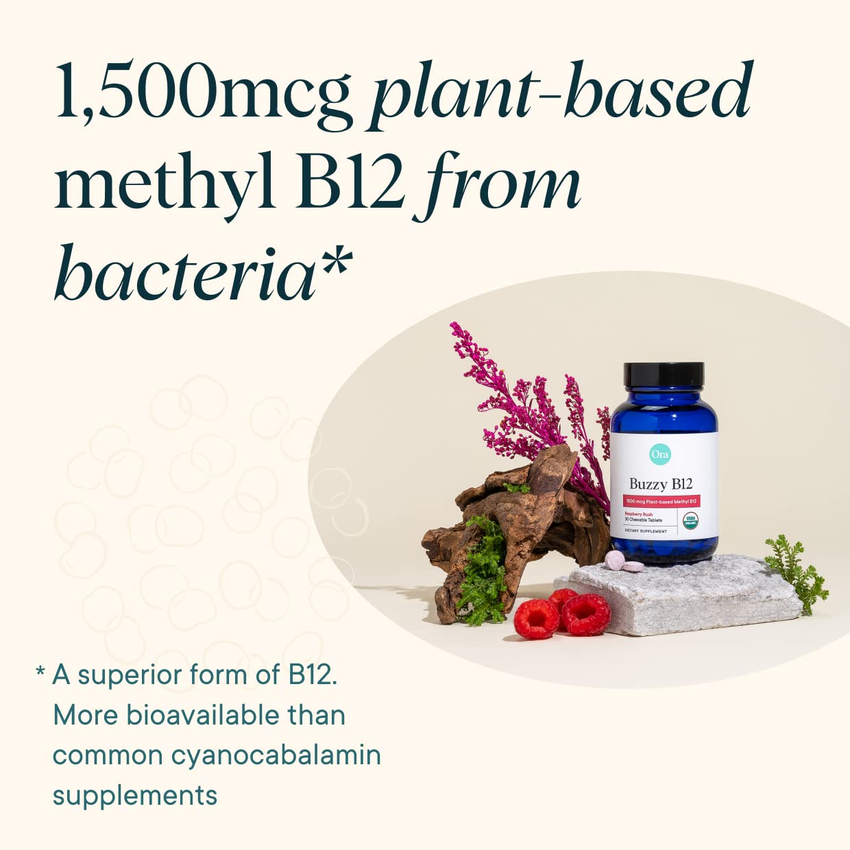 Ora Organic detalle de la superficie masticable, fácil de triturar y sabrosa