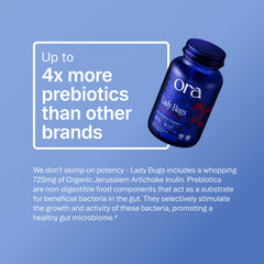 Ora Organic primer plano del polvo de inulina destacando origen orgánico