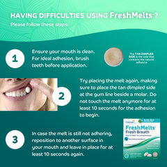Oracoat FreshMelts blíster individual listo para llevar y mantener aliento fresco