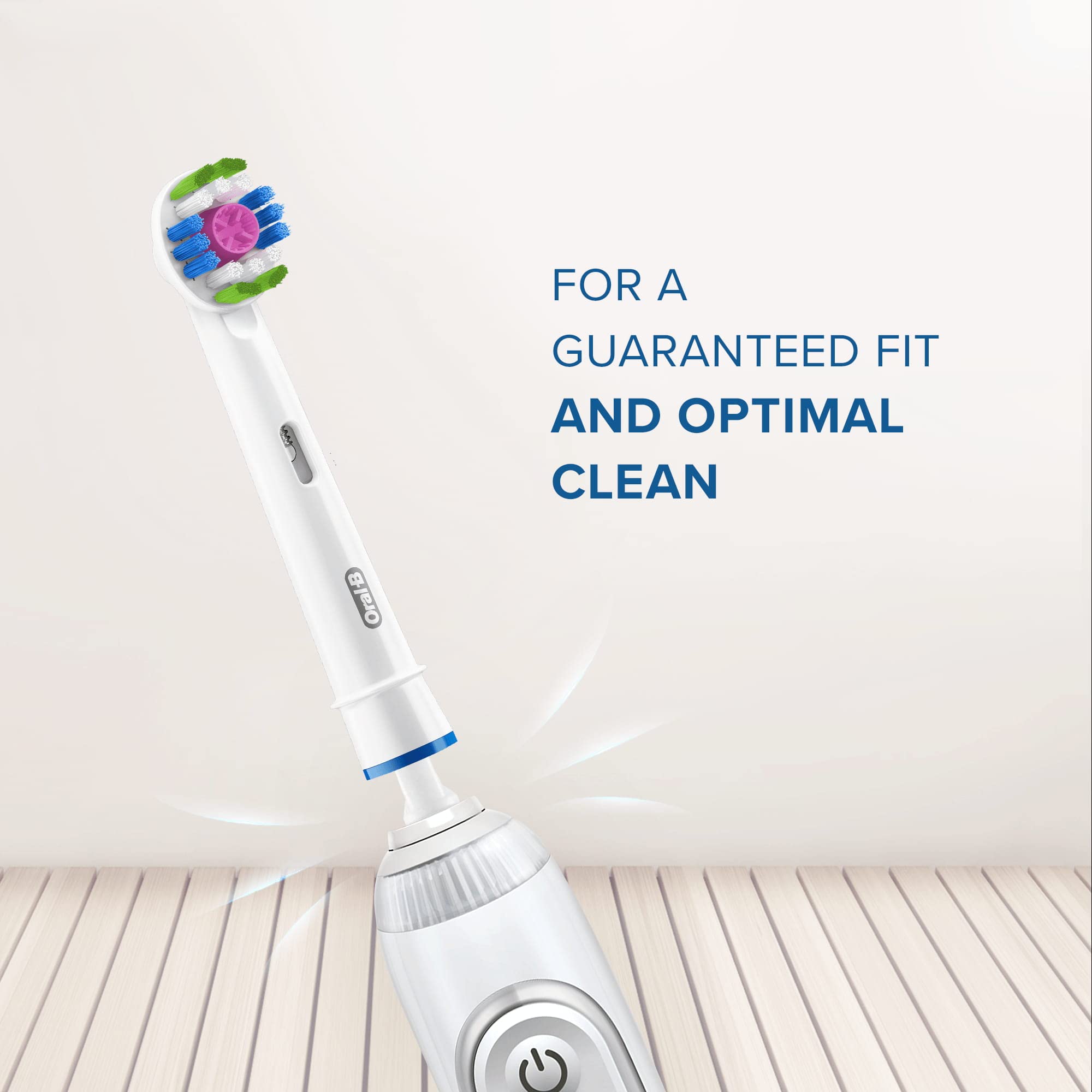 Oral-B cabezal en mano para apreciar tamaño y facilidad de uso