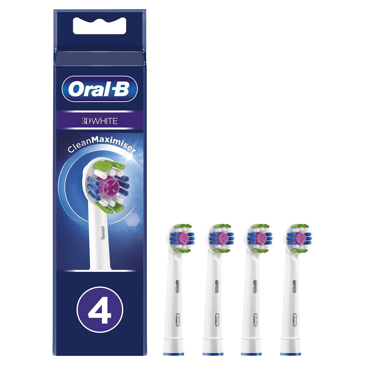 Oral-B cabezal frontal pack de 4 mostrando ahorro y reposición