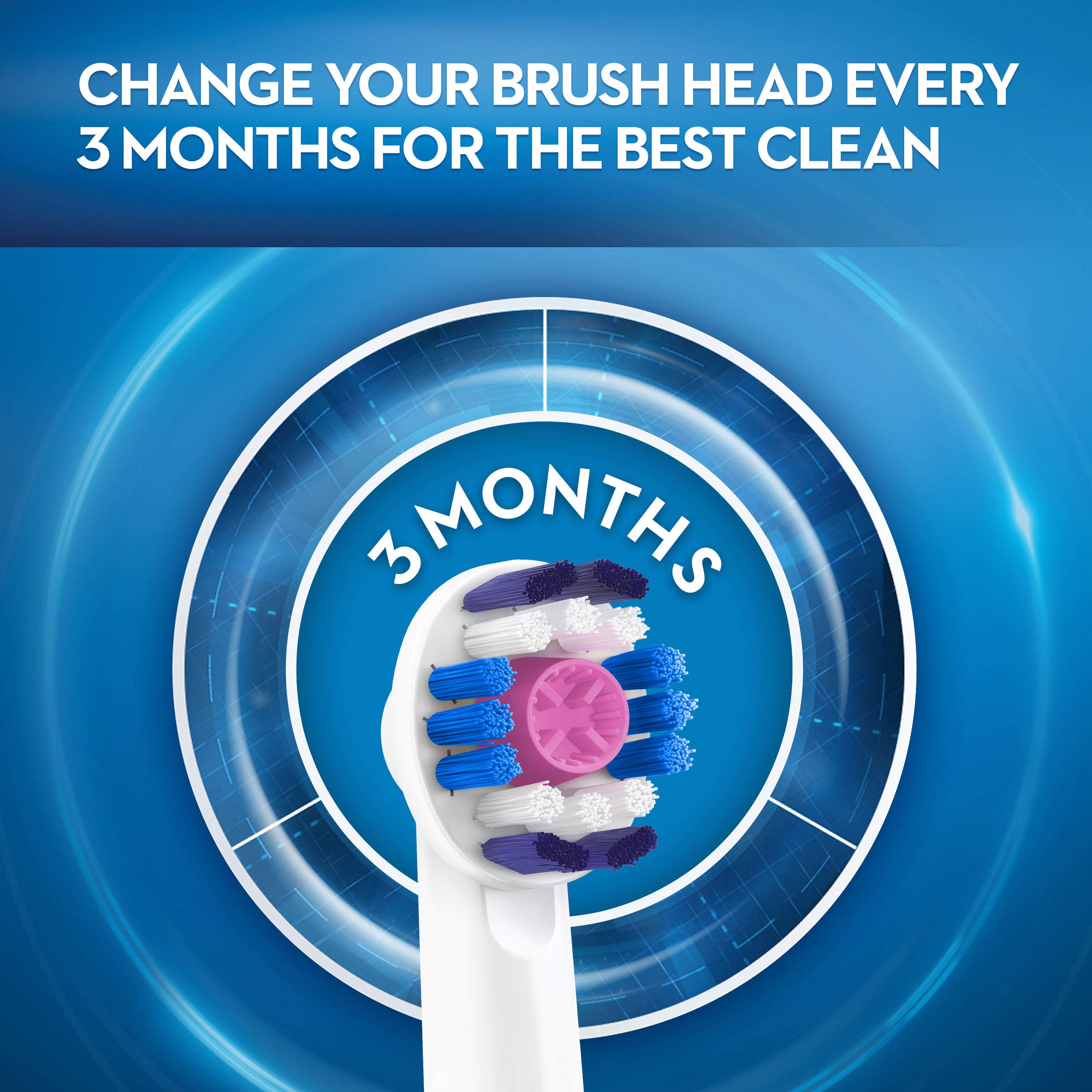Oral-B envase con tres cabezales 3D White listo para reemplazos regulares
