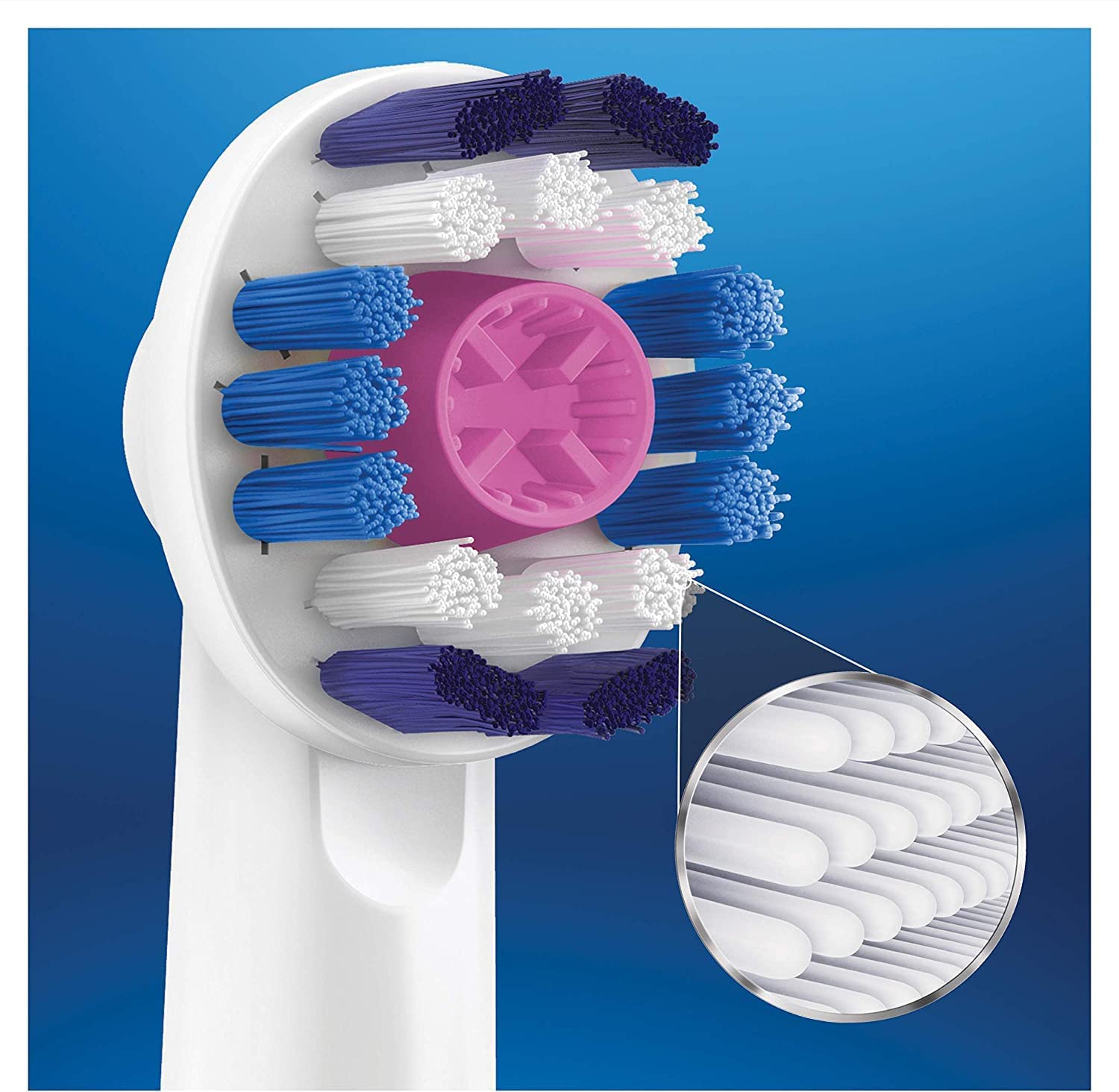 Oral-B cabezal 3D White en uso sobre diente municipal mejorando higiene diaria