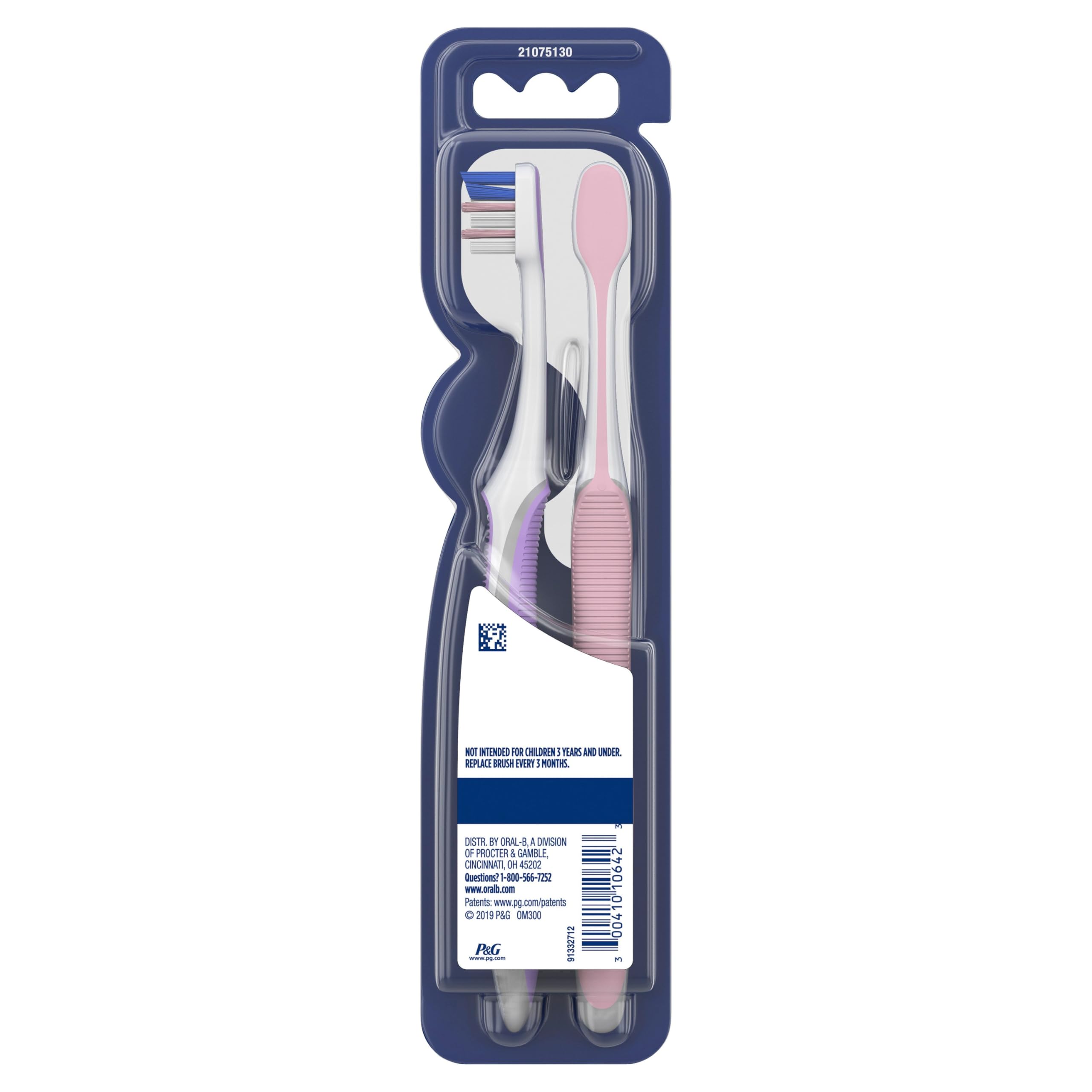 Oral-B cabezal compacto visto en ángulo que facilita limpieza profunda