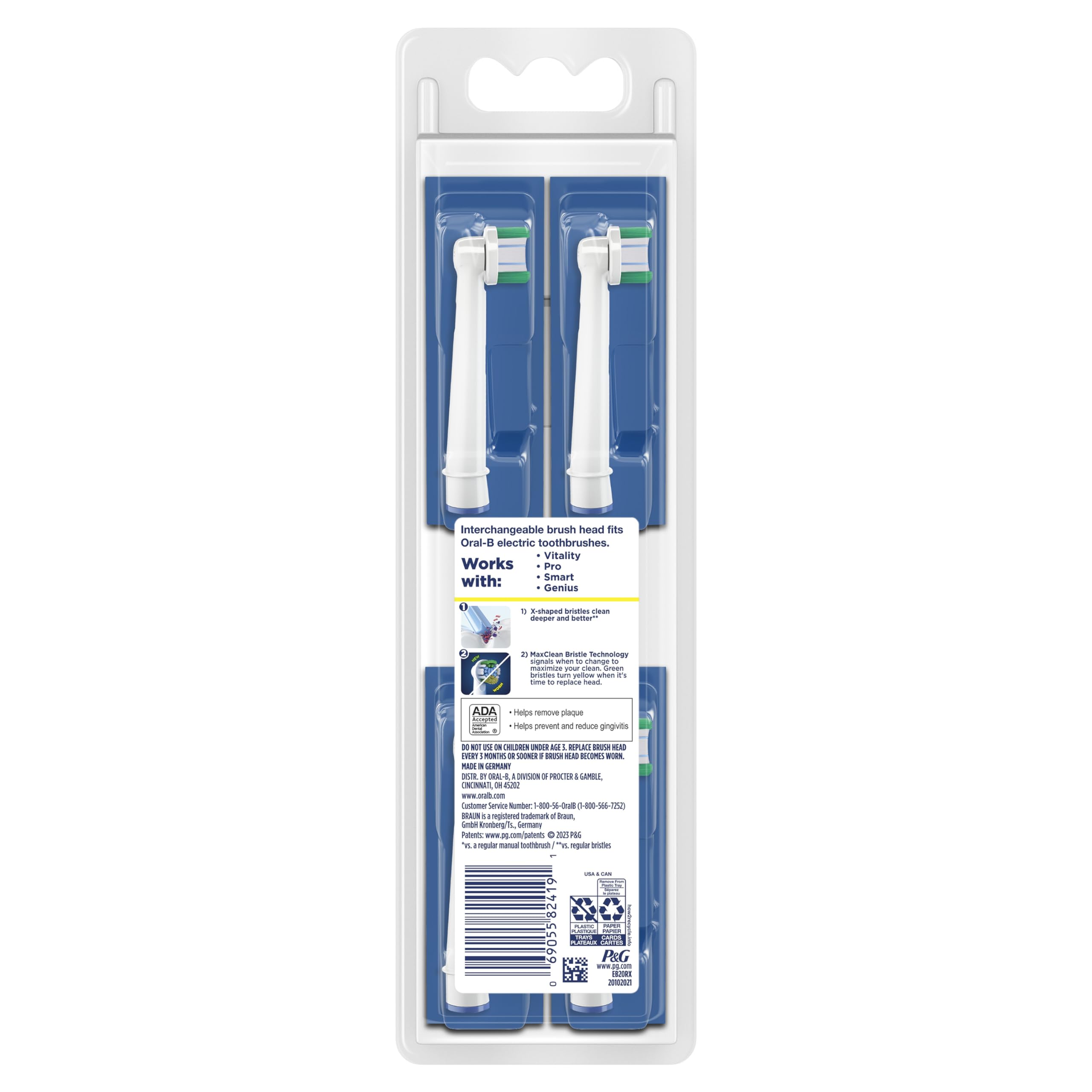 Oral-B cabezal montado en mango recargable para uso eficiente