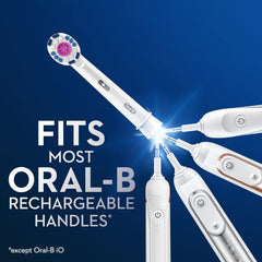 Oral-B cabezal en uso sobre mango eléctrico, limpieza eficaz