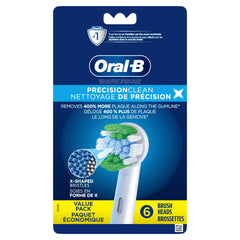 Oral-B cabezal frontal paquete de seis mostrando beneficio limpieza efectiva
