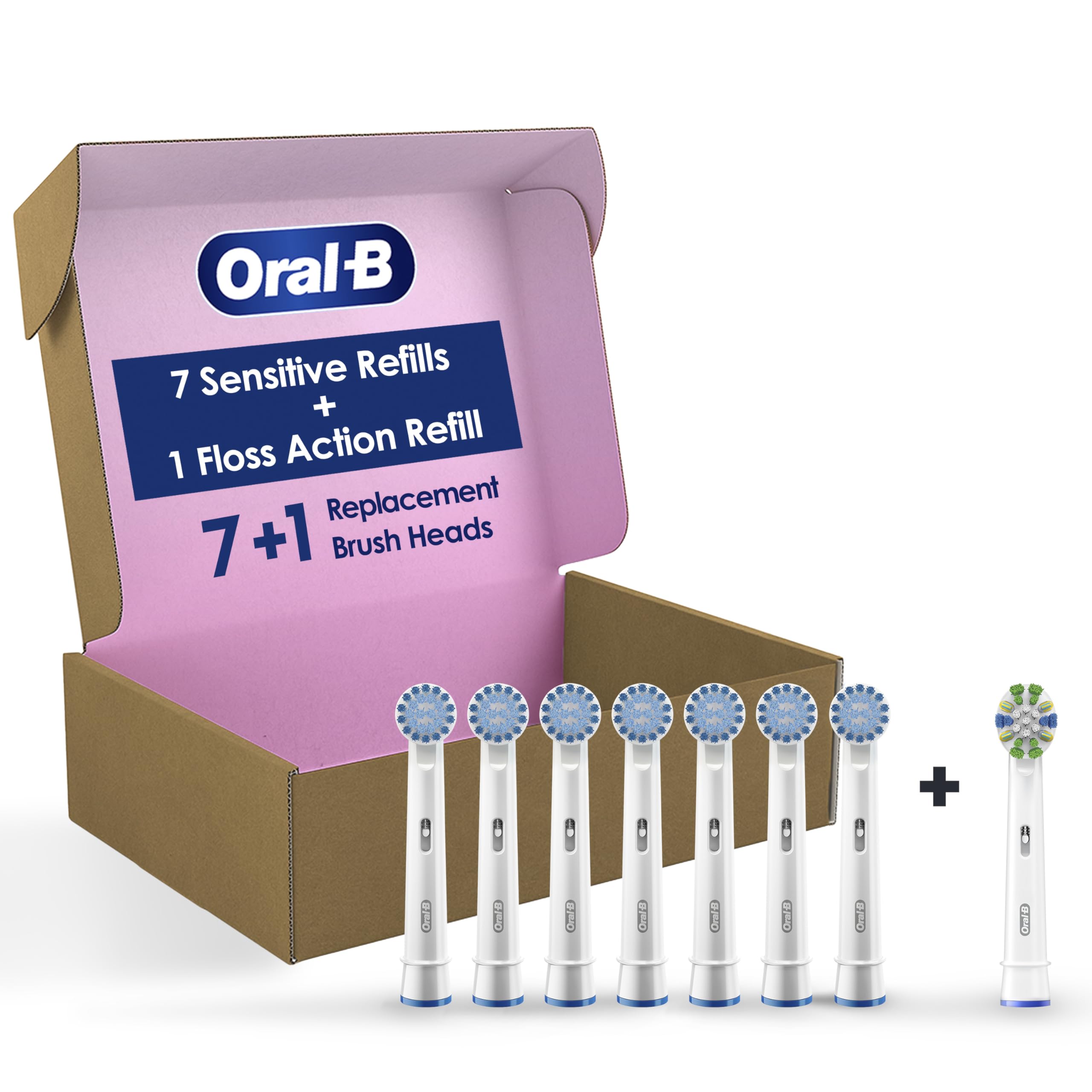 Oral-B cabezal frontal muestra cerdas suaves para encías sensibles y limpieza precisa