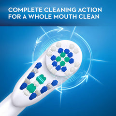 Oral-B vista lateral del cabezal rotatorio que facilita la remoción de placa