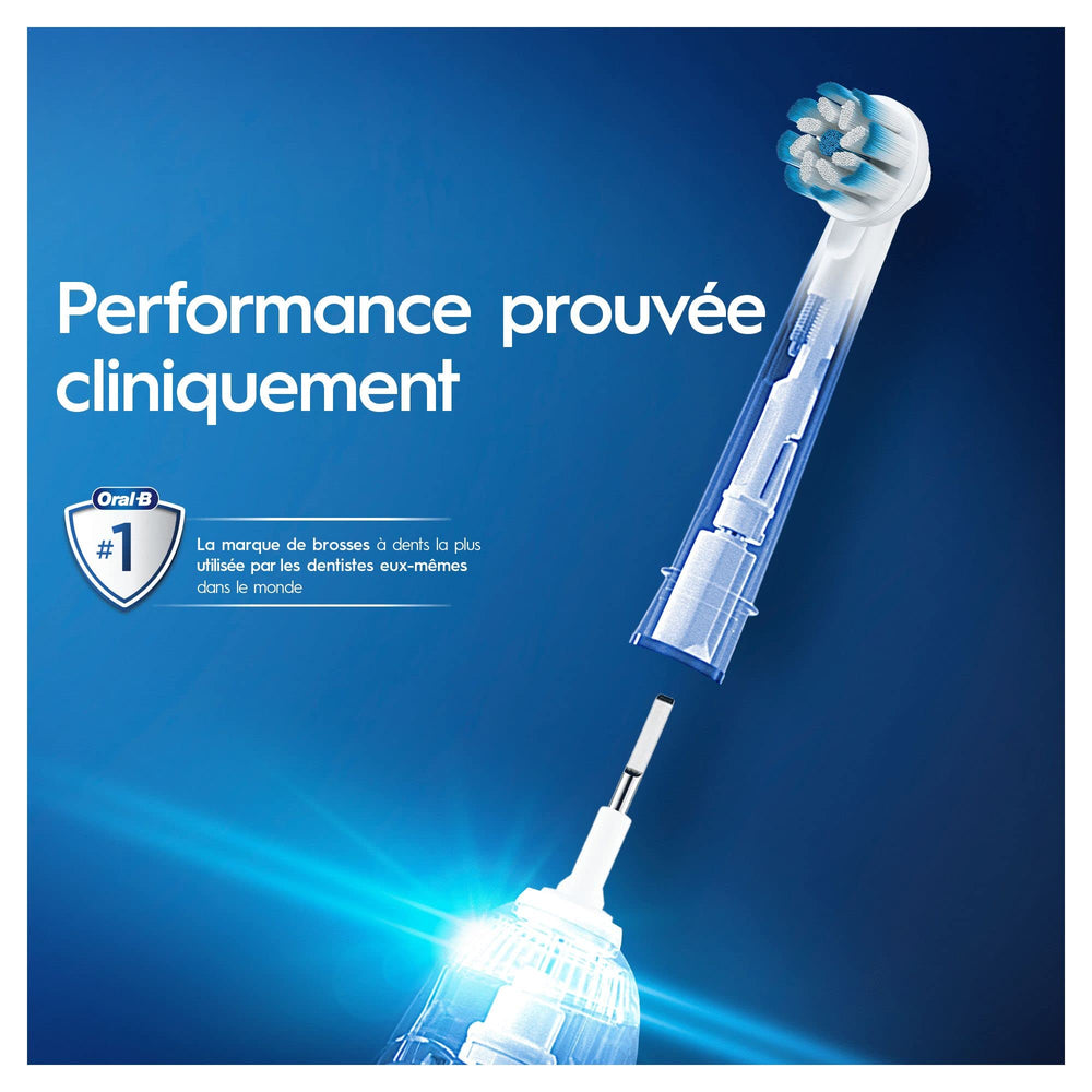 Oral-B empaque abierto con cabezales visibles, reposición fácil