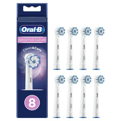 Oral-B pack frontal mostrando ocho cabezales, solución práctica