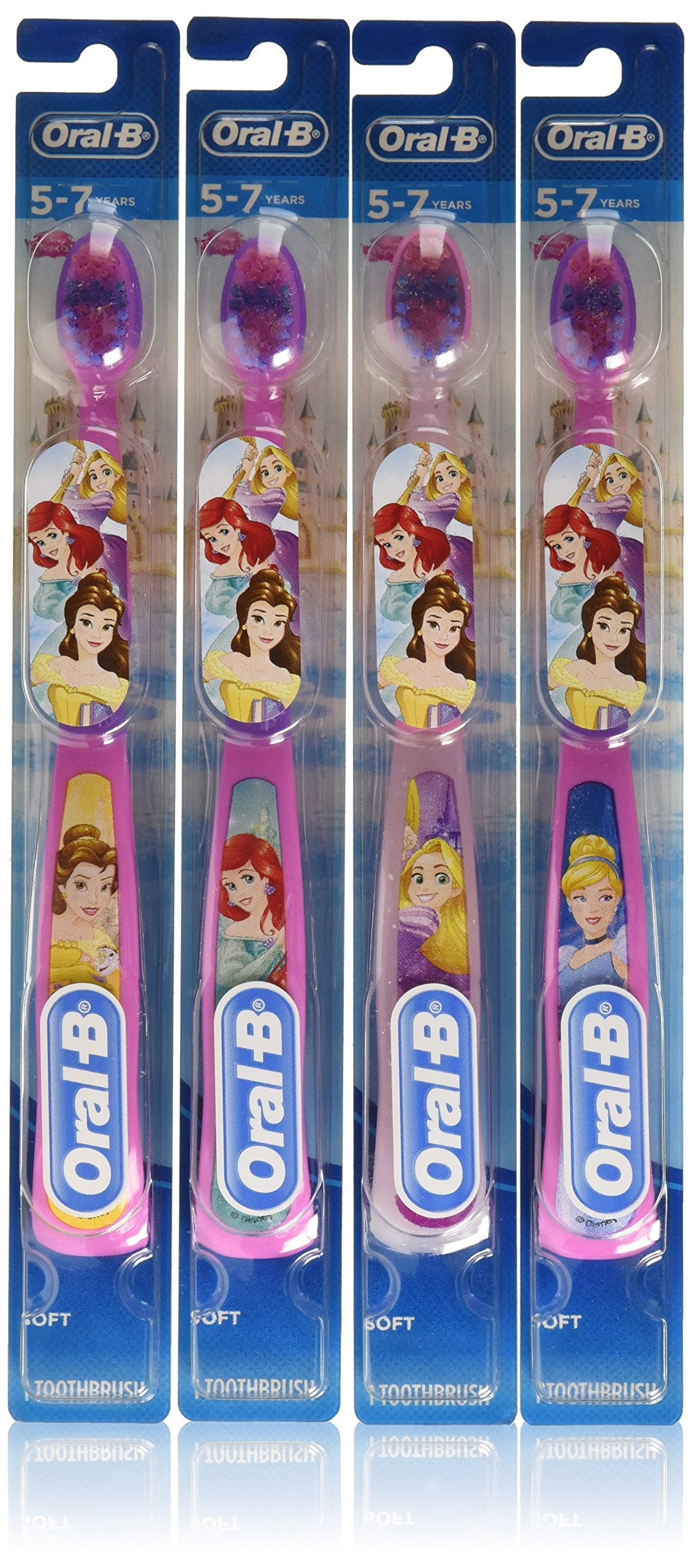 Oral-B cepillo Disney Princess vista frontal paquete de seis motiva el cepillado