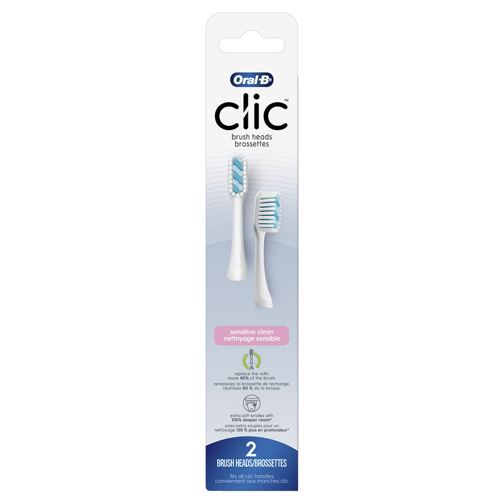 Oral-B empaque frontal del pack de 2 cabezales con protección higiénica