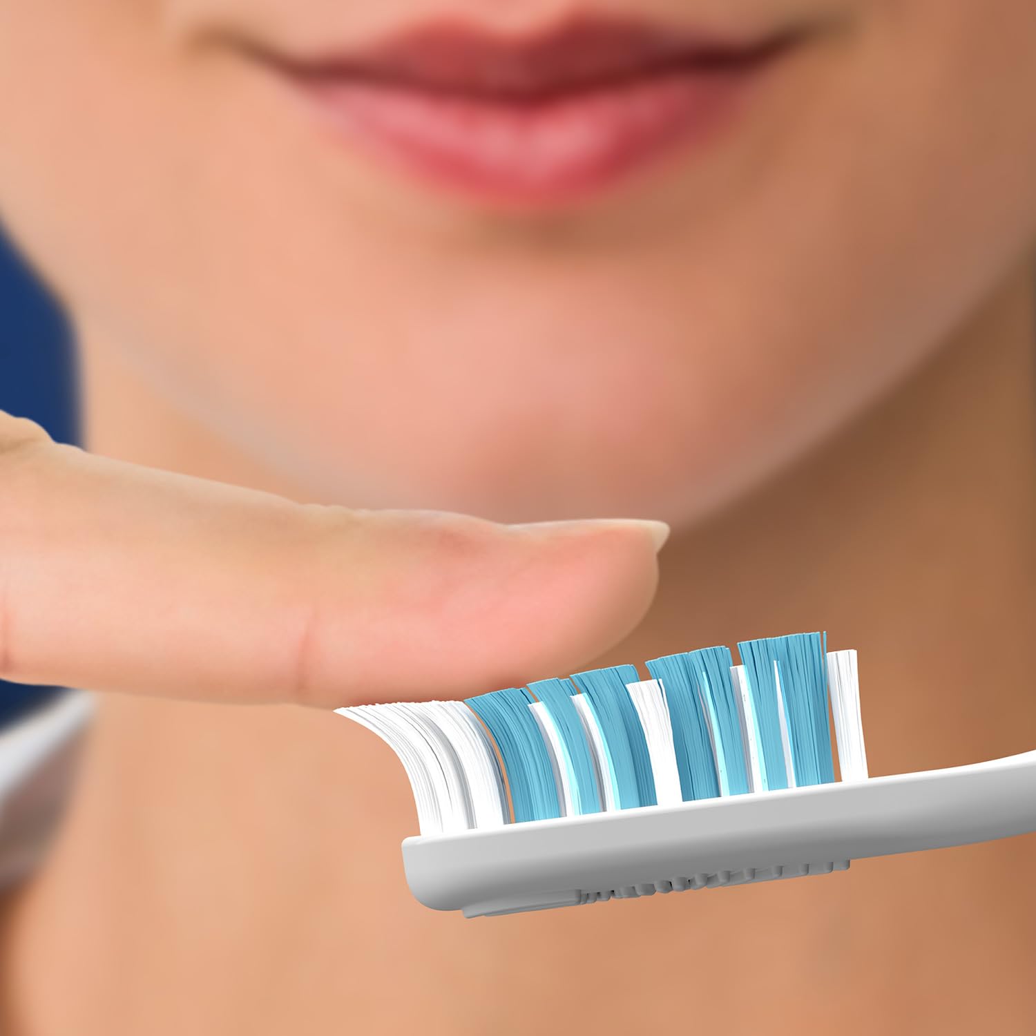 Oral-B comparación de tamaño frente a dientes para visualizar alcance del cabezal