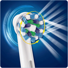 Oral-B empaque abierto con los cuatro recambios listo para uso doméstico