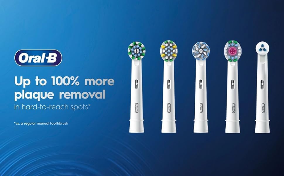 Cabezal Oral-B Cross Action en uso sobre diente ilustra eficacia de acceso interdental