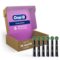 Oral-B cabezal frontal del empaque mostrando seis unidades, comodidad de recambio