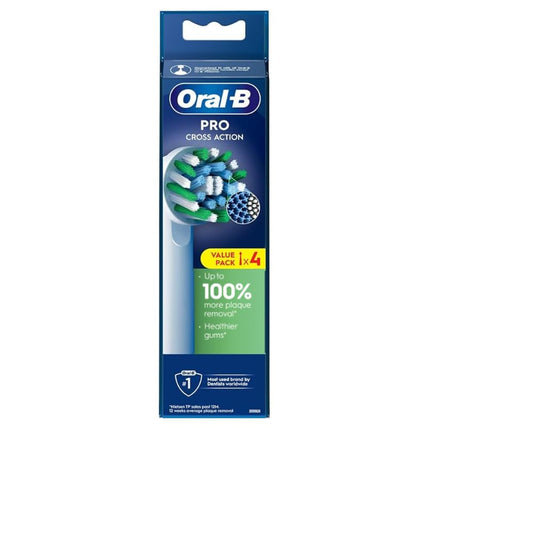 Oral-B frontal del paquete de cuatro cabezales muestra variedad y conveniencia
