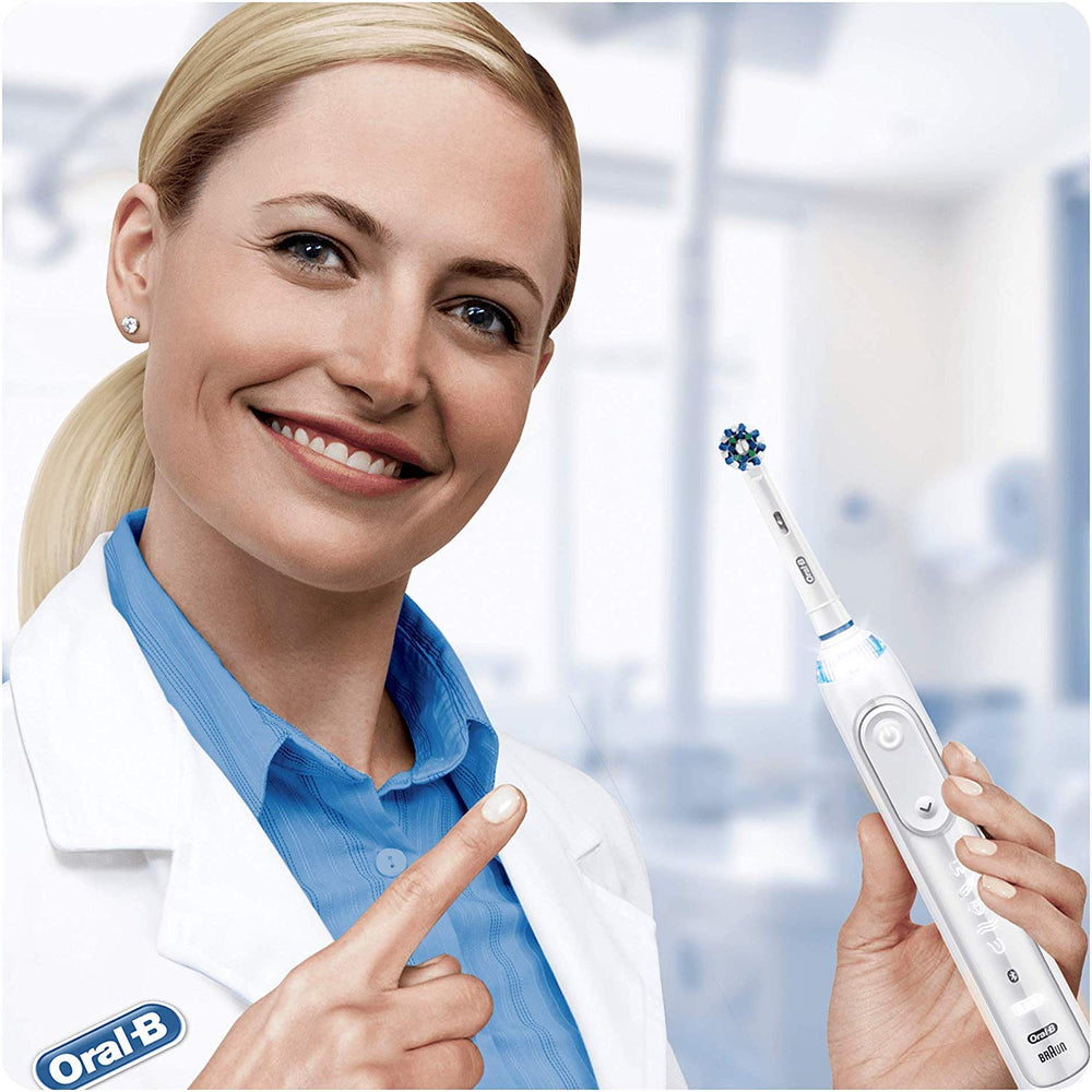 Oral-B cabezal en baño estilo de vida, facilita mantener reemplazos regulares