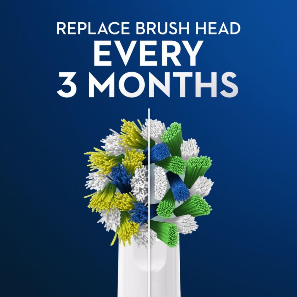 Oral-B cabezal montado en cepillo eléctrico durante uso diurno