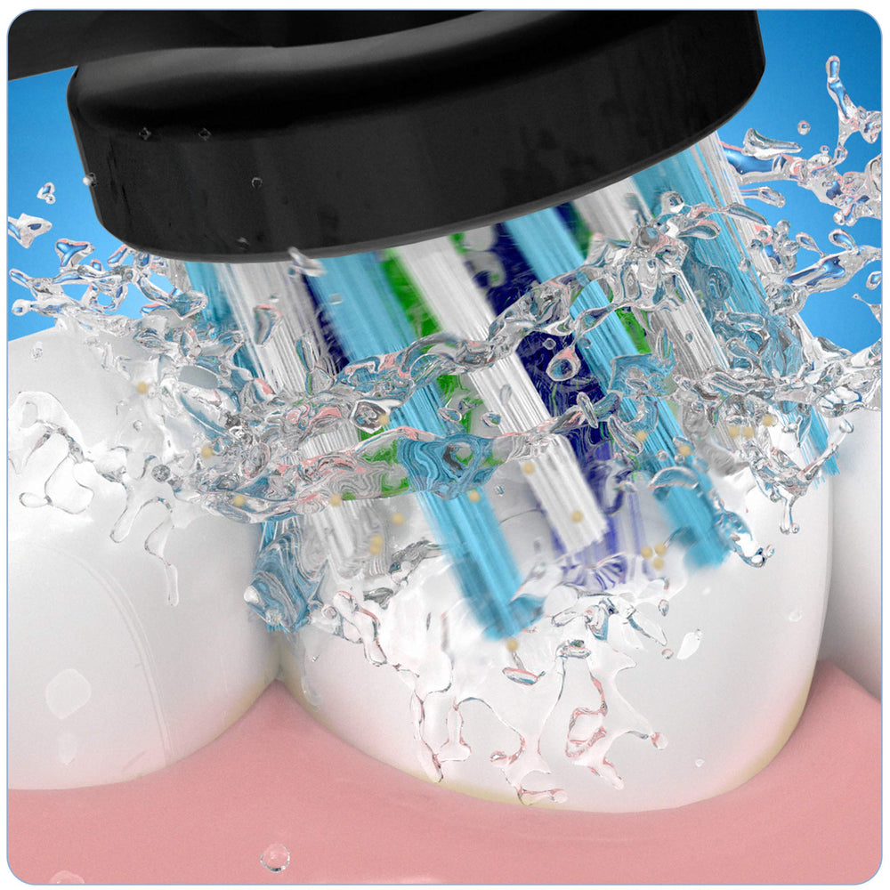 Oral-B CrossAction detalle de cerdas inclinadas mayor alcance interdental