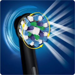 Oral-B cabezal CrossAction en baño moderno resaltando estética y discreción negra