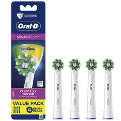 Oral-B CrossAction frontal del empaque mostrando las cuatro unidades y marca para confianza