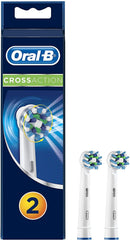 Oral-B CrossAction vista frontal del cabezal mostrando diseño redondo y beneficio limpieza precisa