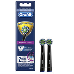 Oral-B cabezal CrossAction frontal del empaque mostrando el color negro y beneficio estético