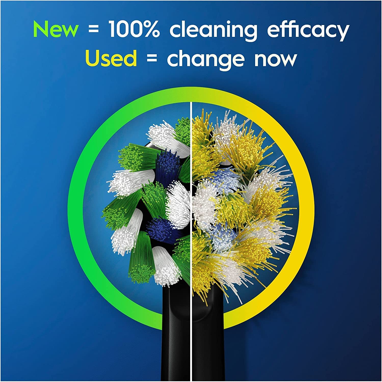 Cerdas CleanMaximiser de Oral-B cambiando de color para indicar reemplazo oportuno