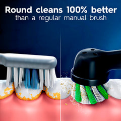 Oral-B cabezales lado a lado para comparar tamaño real