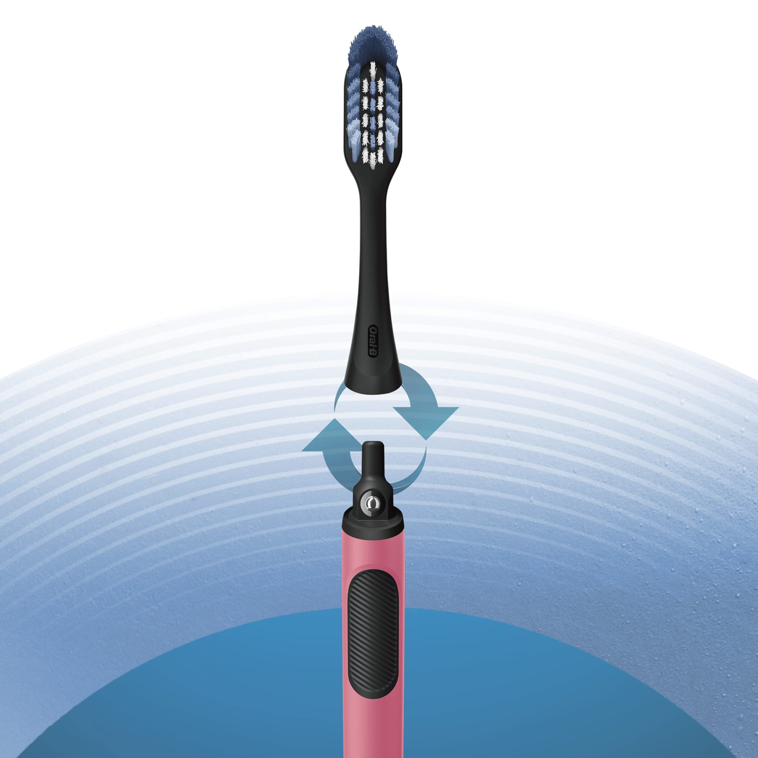Oral-B detalle del cabezal reemplazable mostrando cerdas y mecanismo clic