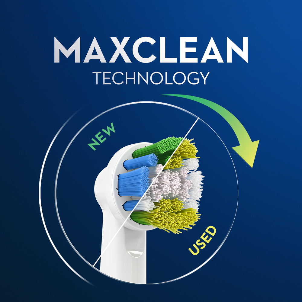 Detalle de las cerdas Max Clean de Oral-B que indican cuando reemplazar el cabezal