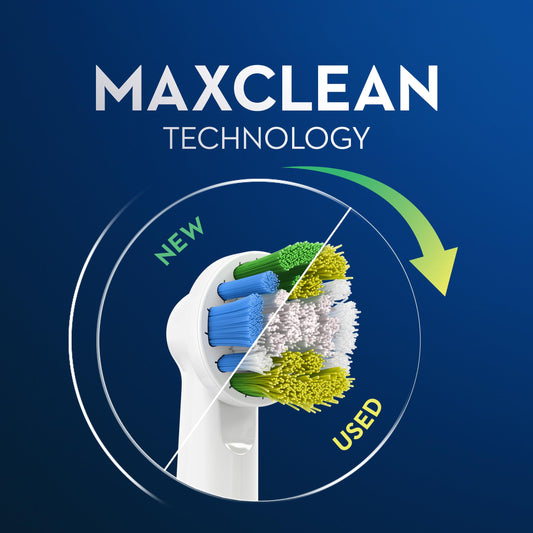 Detalle de las cerdas Max Clean de Oral-B que indican cuando reemplazar el cabezal