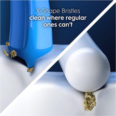 Oral-B primer plano de cerdas X-shape que mejora limpieza interdental