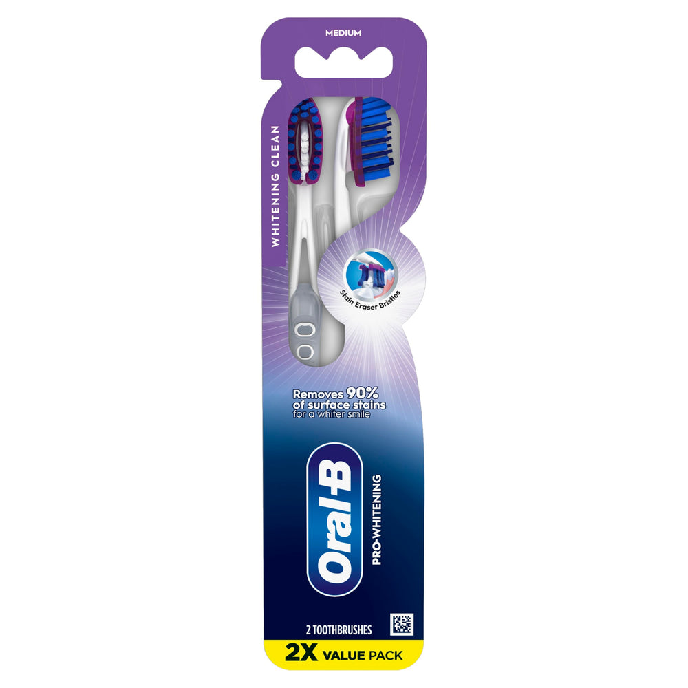 Oral-B empaque y etiqueta mostrando información de características claras