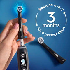 Oral-B empaque abierto con cinco recambios para uso prolongado