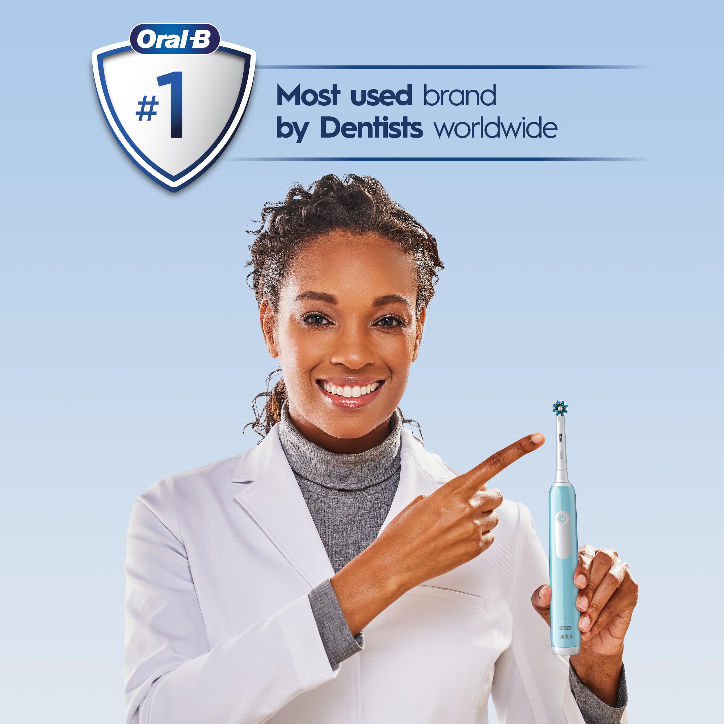 Oral-B Pro 1000 empaquetado y etiqueta con especificaciones visibles