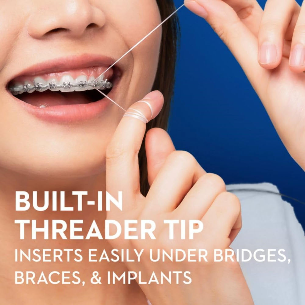Oral-B enhebrador en uso entre brackets para limpieza eficaz