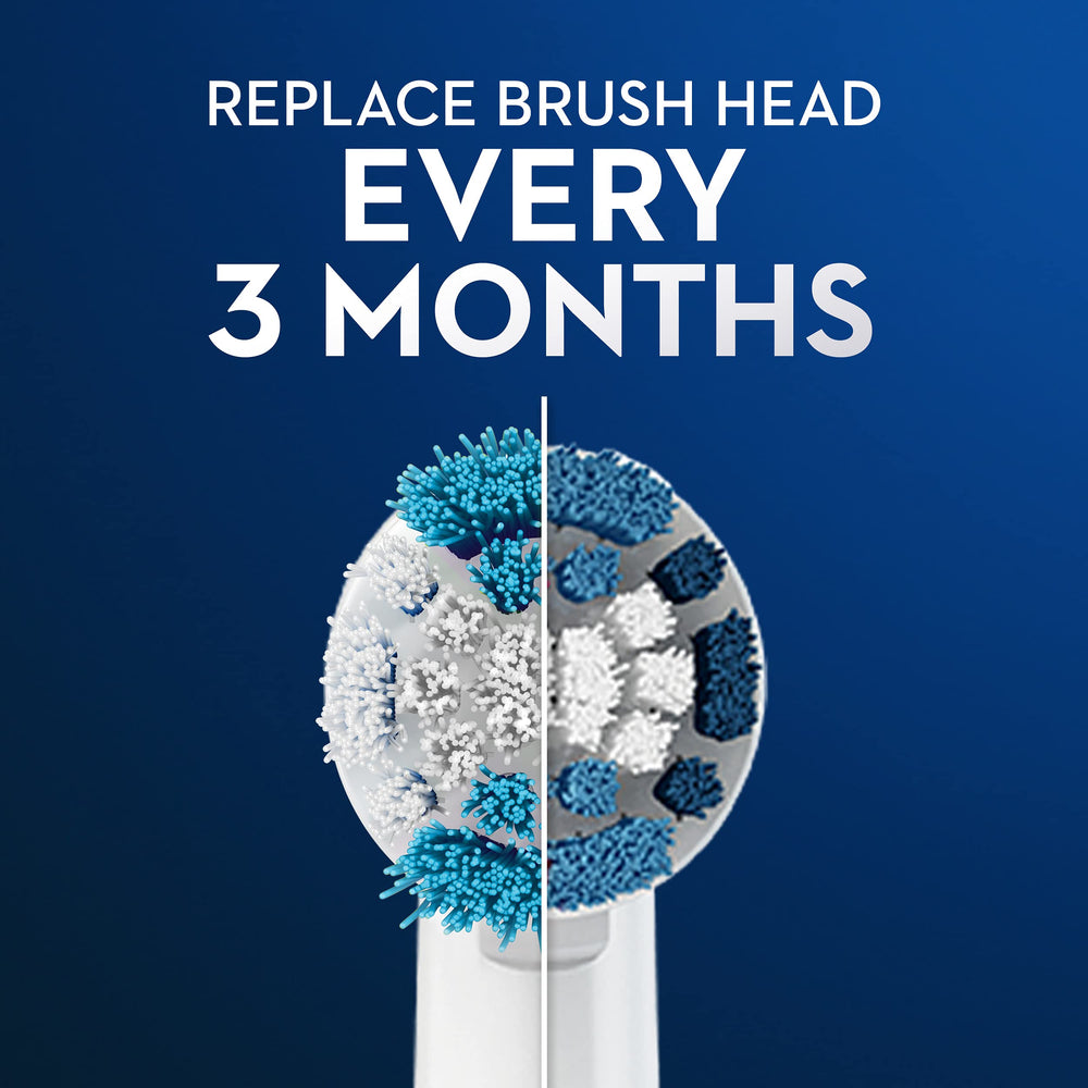 Oral-B en baño moderno indicando repuestos listos para rutina diaria