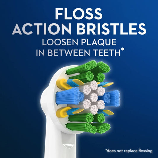 Detalle de cerdas FlossAction de Oral-B que aflojan placa interdental