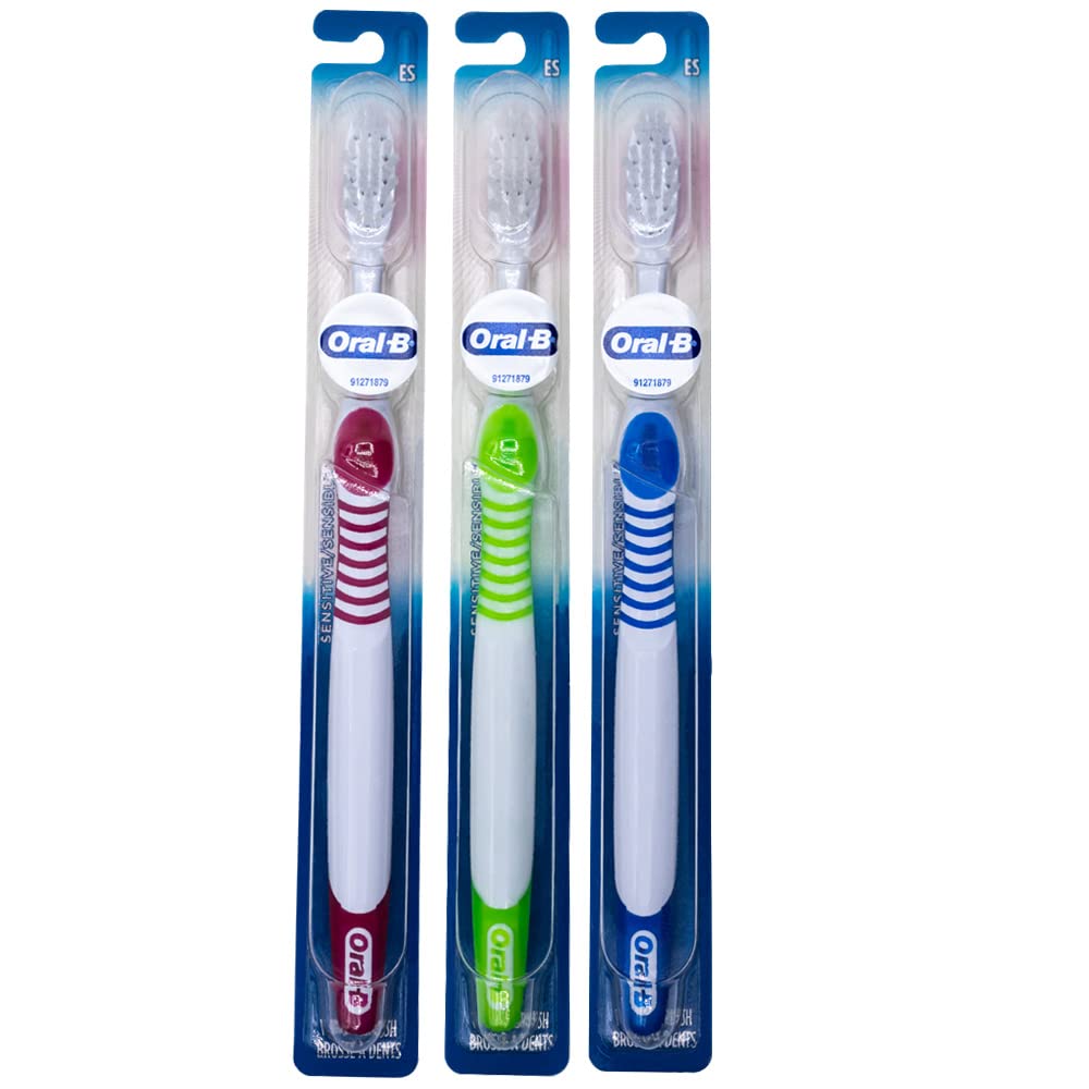 Oral-B frente del pack de 3 cepillos, fácil identificación