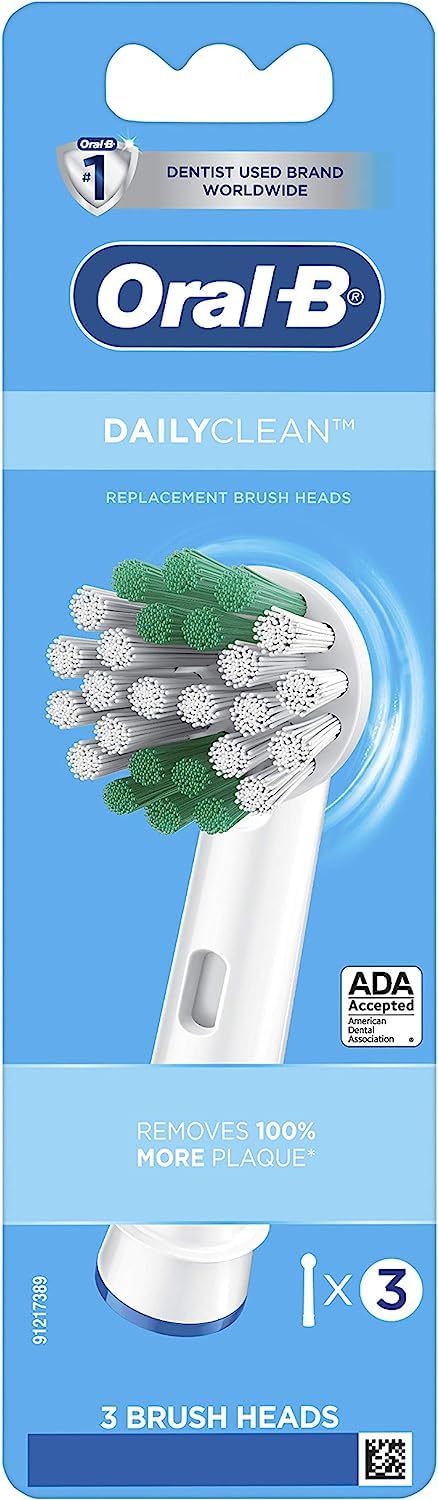 Oral-B frente del pack de tres cabezales mostrando marca y beneficios claros