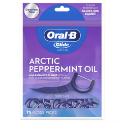 Oral-B paquete frontal Radiant Mint con 75 unidades beneficiando la comodidad
