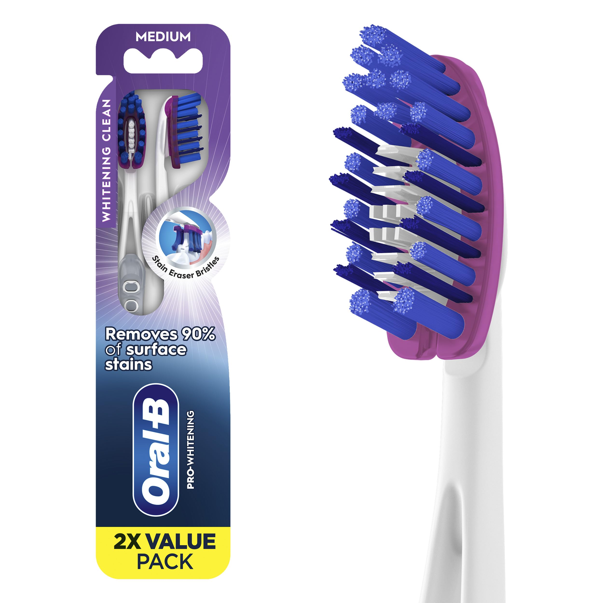 Oral-B pack de 2 frontal mostrando diseño y beneficio limpieza eficaz